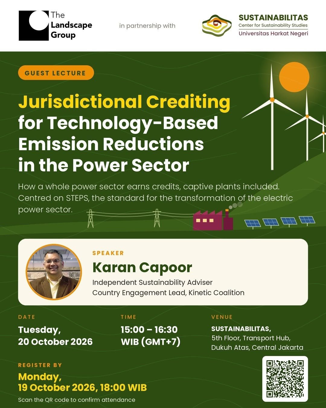 Poster — Guest Lecture: Jurisdictional Crediting for Technology-Based Emission Reductions in the Power Sector
